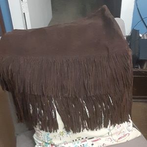 Suede skirt with fringe get ready for fall